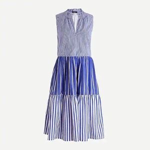 J. Crew Blue and White Striped Dress